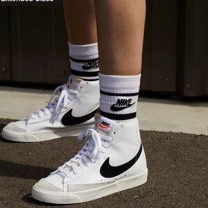 Nike White and Black High-Top Sneakers